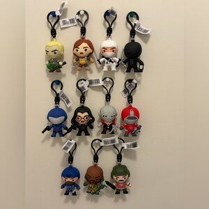 All 11 GI Joe Figural 3D Bag Clip Complete Toy Figure Set